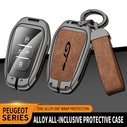 Car Zinc Alloy Key Case Bag For Peugeot GTLine 407 607 208 308 408 508 608 2008 3008 4008 5008 RCZ Car Key Chain Metal Key Shell