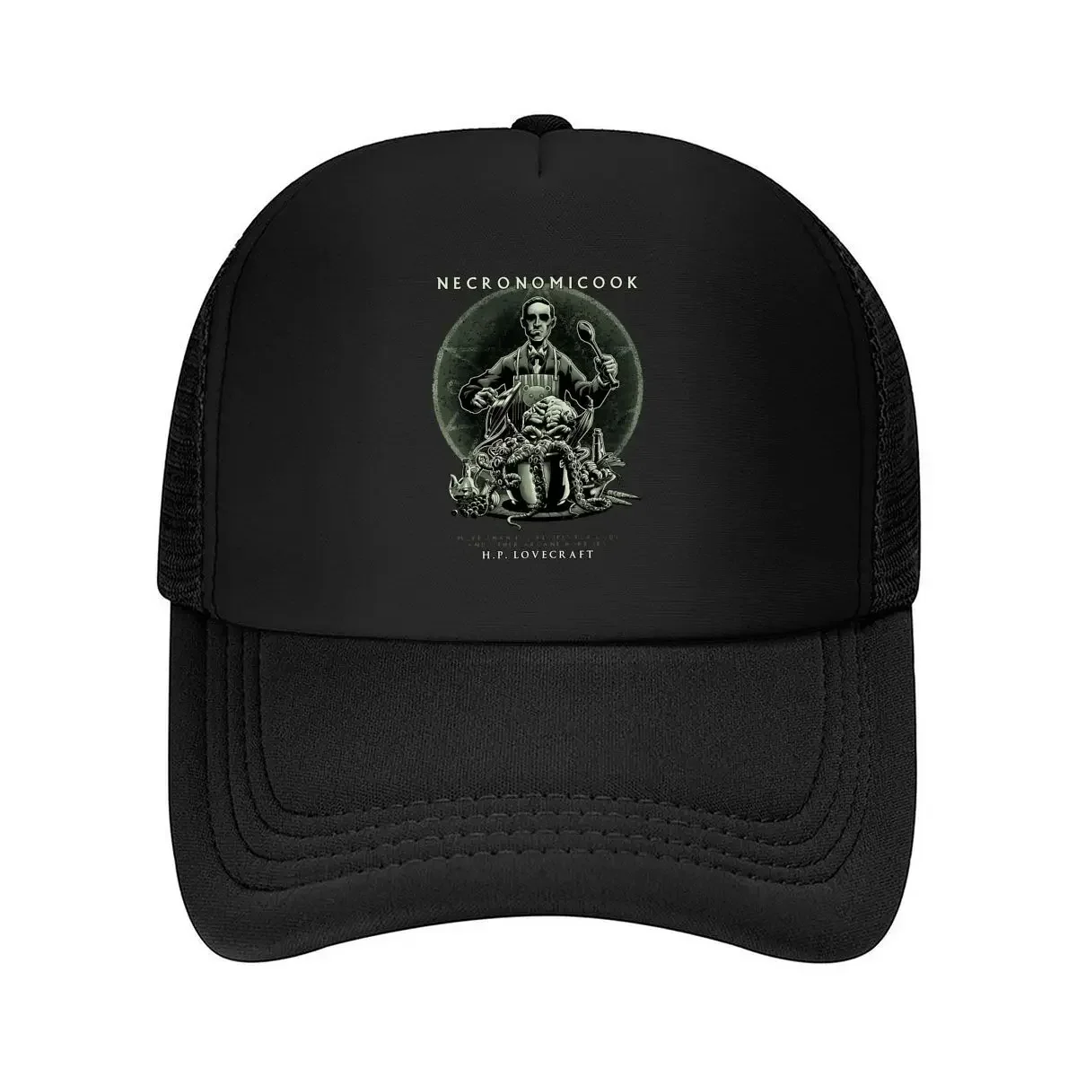New Neckronomicook Whimsical - Inspired, Chef Monster Art Design Mesh Baseball Cap