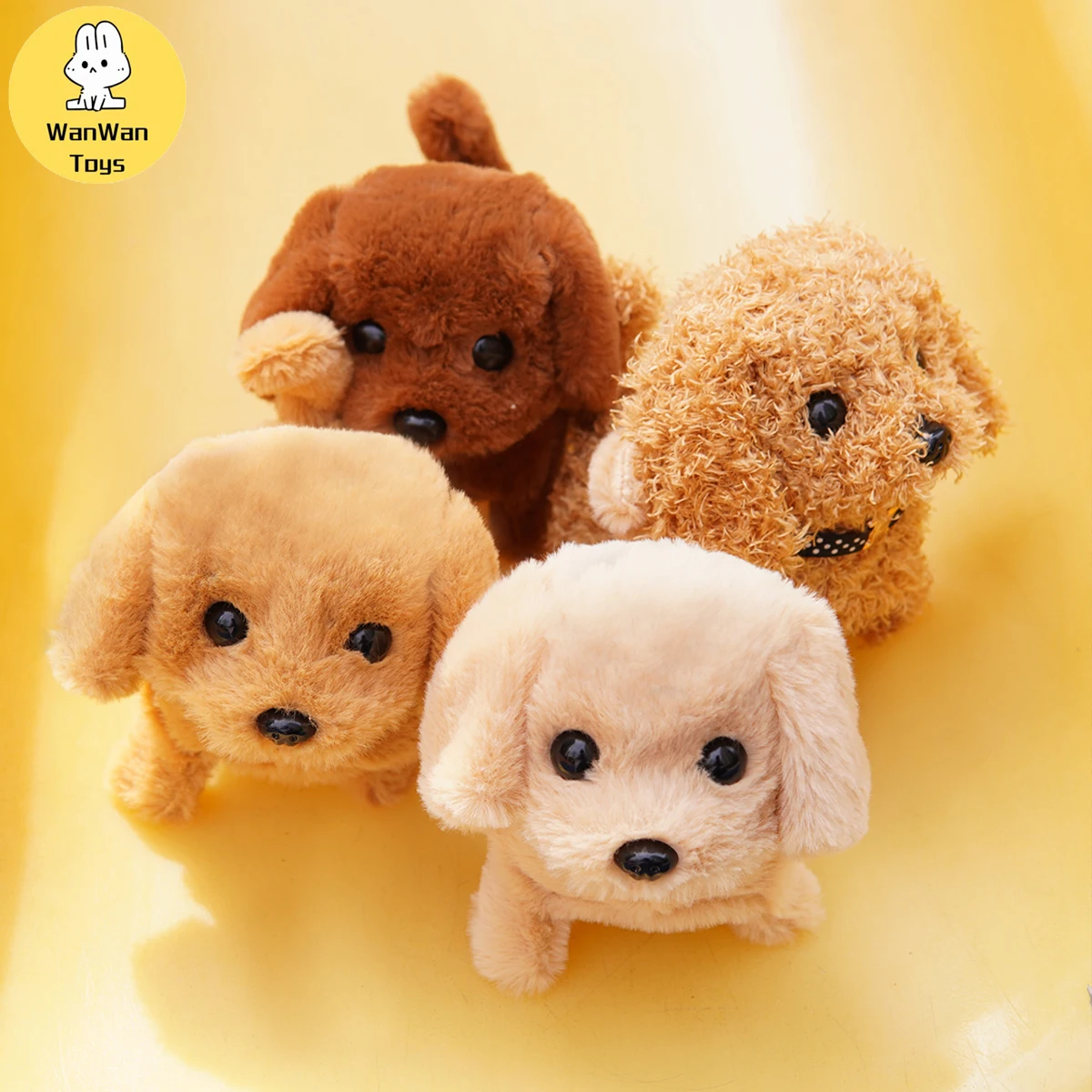 Plush Electric Puppy Simulation Pet Dog Can Walk Teddy Dog ​​Golden Retriever Bichon Frize Dog Children Can Bark Run And Rock