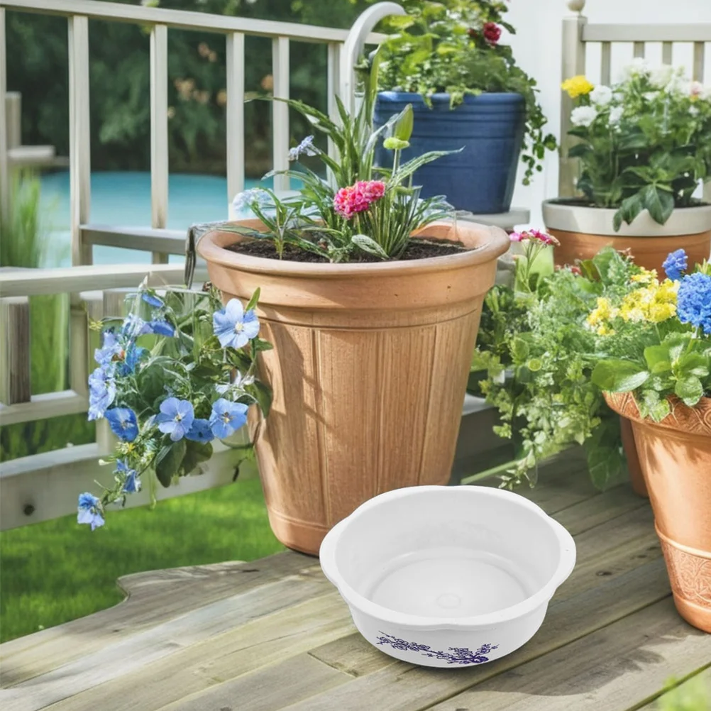 

4Pcs Hydroponic Lotus Planter Bowls Decorative Round Flower Pots Printed Water Lily Bowls for Indoor Outdoor Aquatic Plant