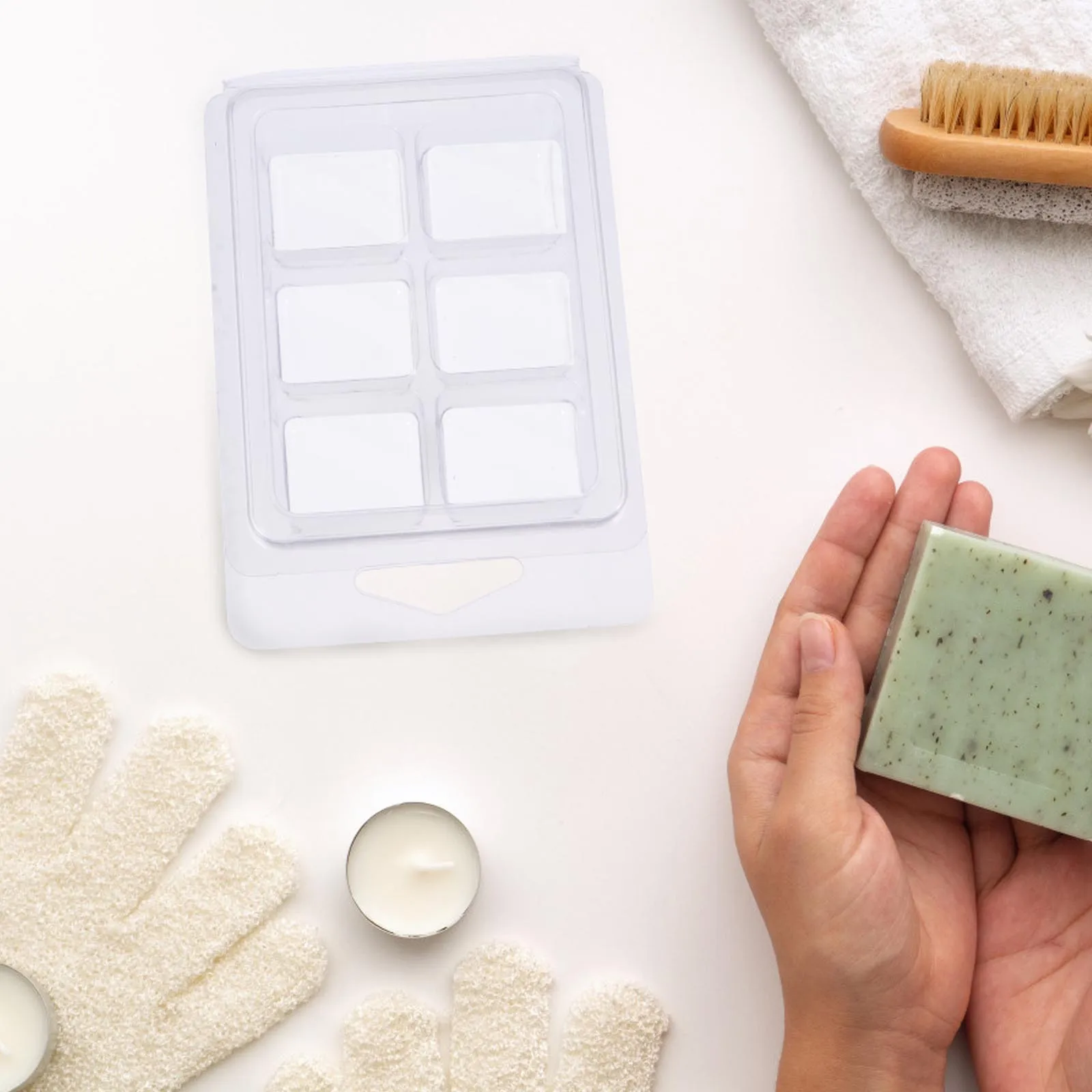 

50Pcs Wax Melt Clamshell Molds Clear Plastic Tray Sturdy for Soap Wax Cube Melt Containers Cube Tray