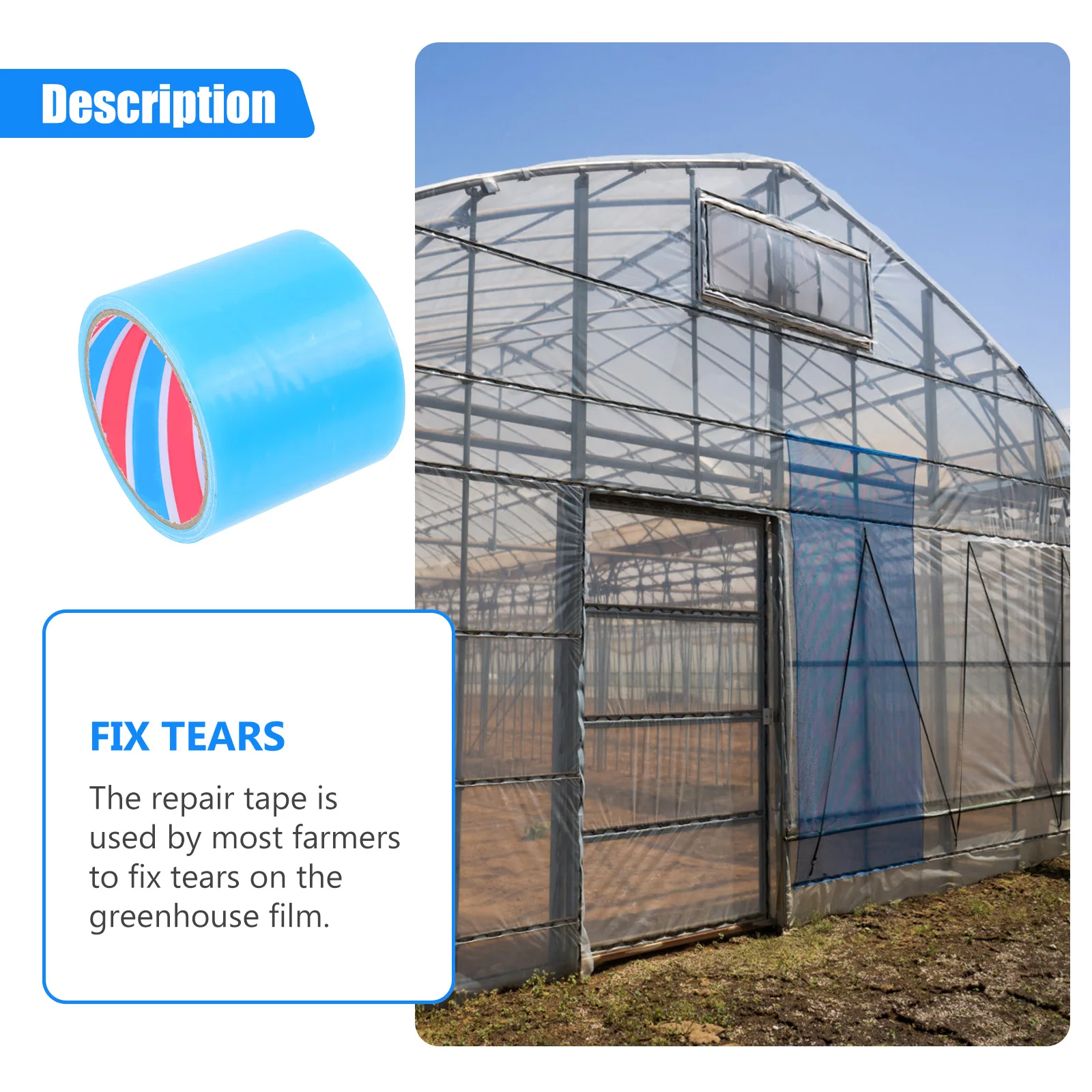 

2 Pcs Greenhouse Film Repair Tape Plastic Heavy Duty Reflective Tent Waterproof Seam