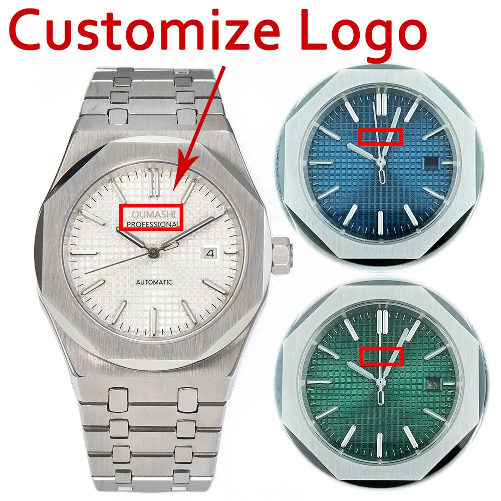 Custom Logo 42MM Men's Watch 8215 Automatic Mechanical Movement Sapphire Crystal 316l Steel Case 100m Waterproof Watch