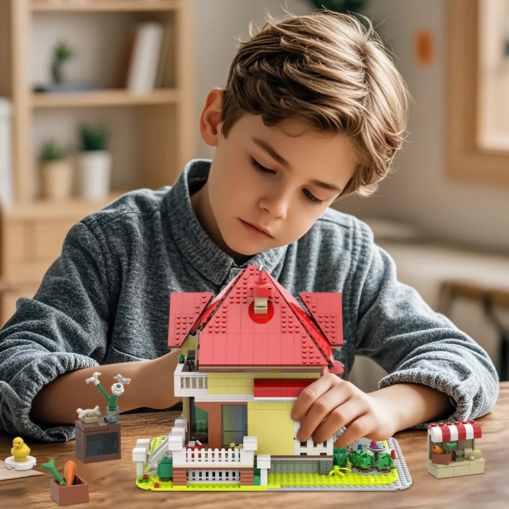 MOC Sheepdog Case Building Blocks Modello Case di Sheepdog modulari Architettura Mattoni creativi Giocattoli di assemblaggio Regali di compleanno per bambini