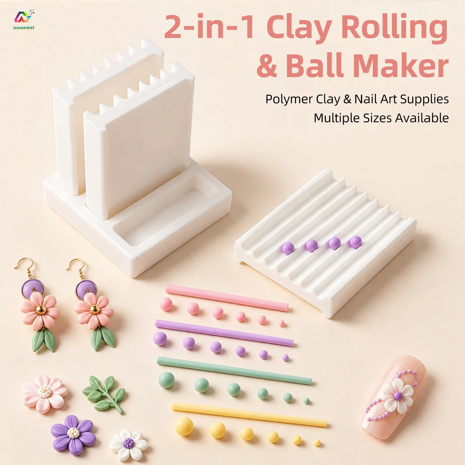 Nail Art Overlay - Rouleau de perles 2-en-1 pour billes