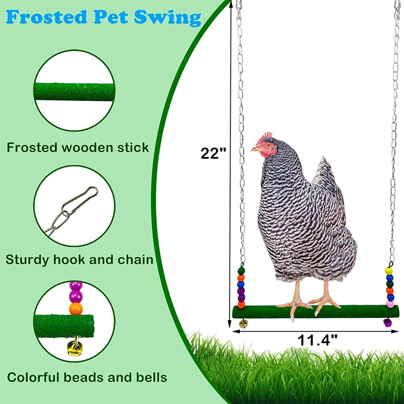 Chicken Toys, 6 Pieces Chicken Toys For Coop, Chicken Swing And Xylophone Toy, Parrot Chicken Colorful Ladder Toy