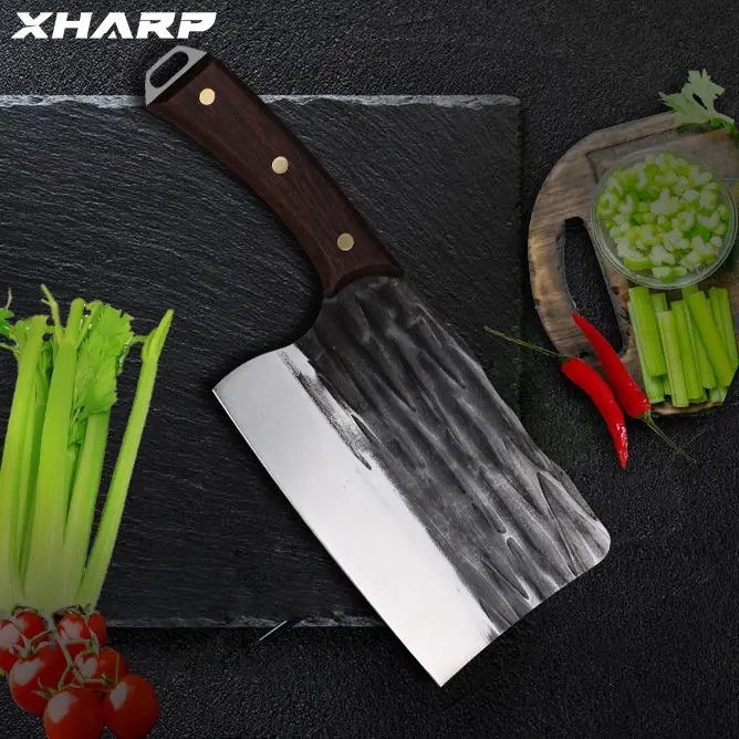 

Handmade Forged Cleaver Knife Chopping and Slicing Knife Chinese Kitchen Knife Forged Blade 5Cr15mov Steel Cleaver Butcher knife