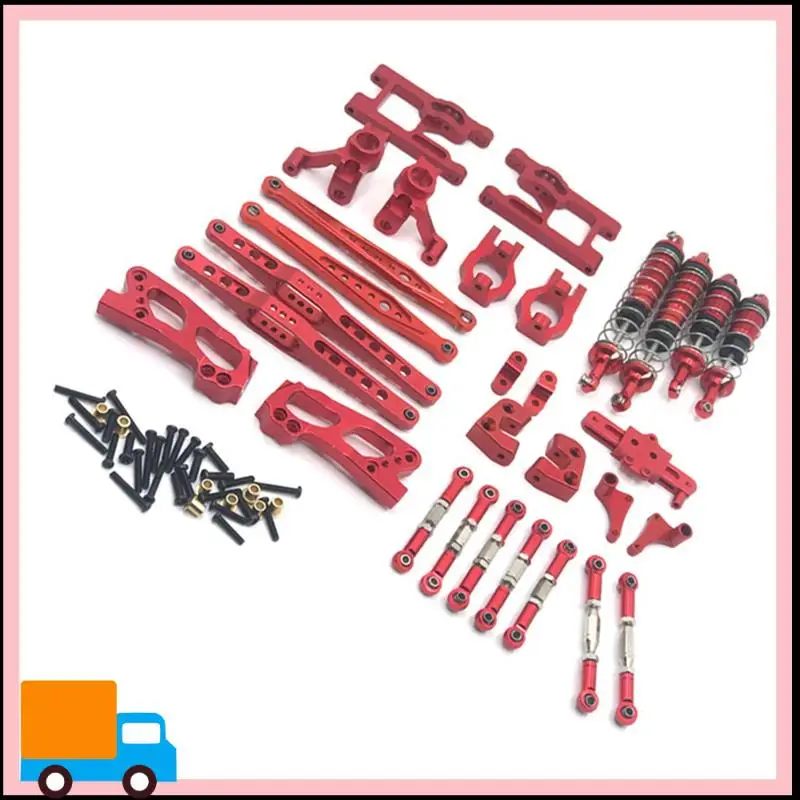 

12PCS Replacement Parts For Weili 12427 12428 12423 Feiyue Remote Control Car Spare Parts Metal Upgrade And Modification Red