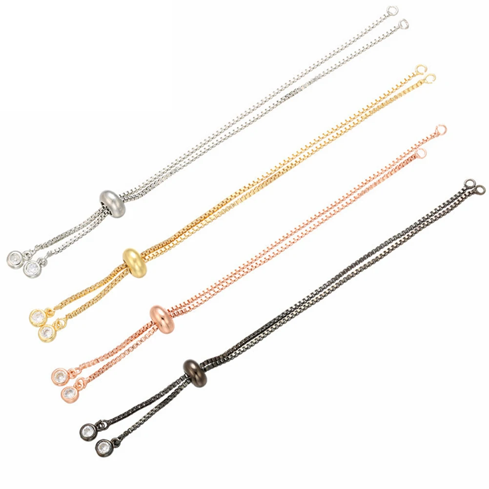 

4 Pcs Bracelet Semi Finished DIY Push Pull Jewelry Accessories Semi Finished Bracelet H Chain High Quality Brass Women