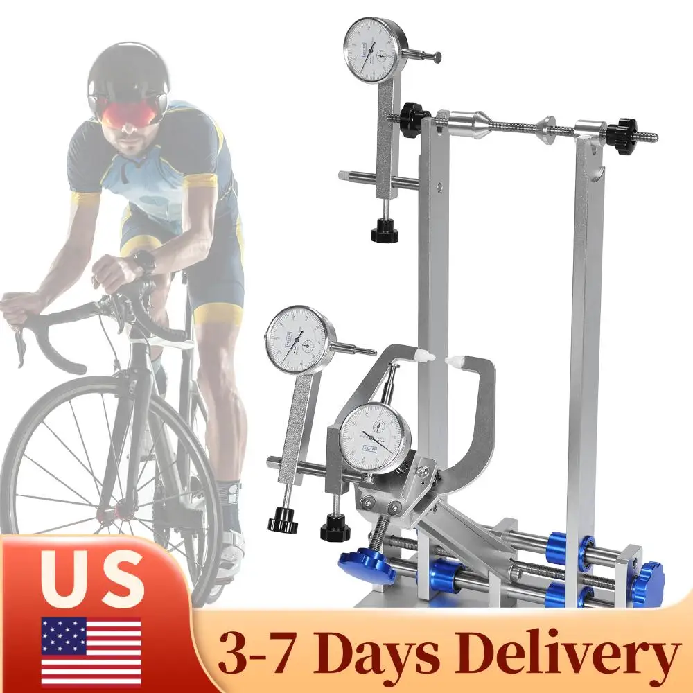 

Bicycle Wheel Truing Stand Aluminum Alloy Bicycle Tire Rim Wheel Repair Tool with Dial Indicators for Professional Mechanics