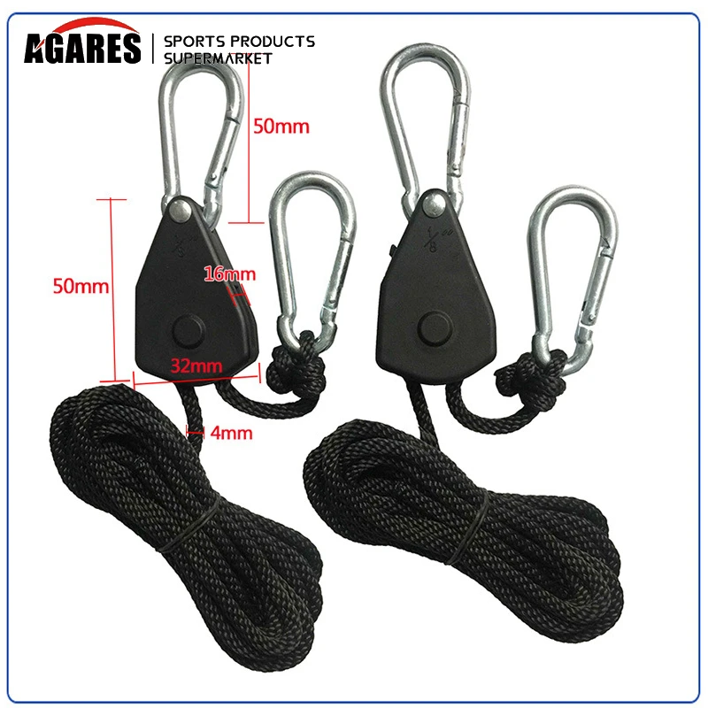 4pcs/2pcs/1pc Pulley Ratchets Kayak And Canoe Boat Bow Stern Rope Lock Tie Down Strap 1/8 Inch Heavy Duty Adjustable Rope Hanger