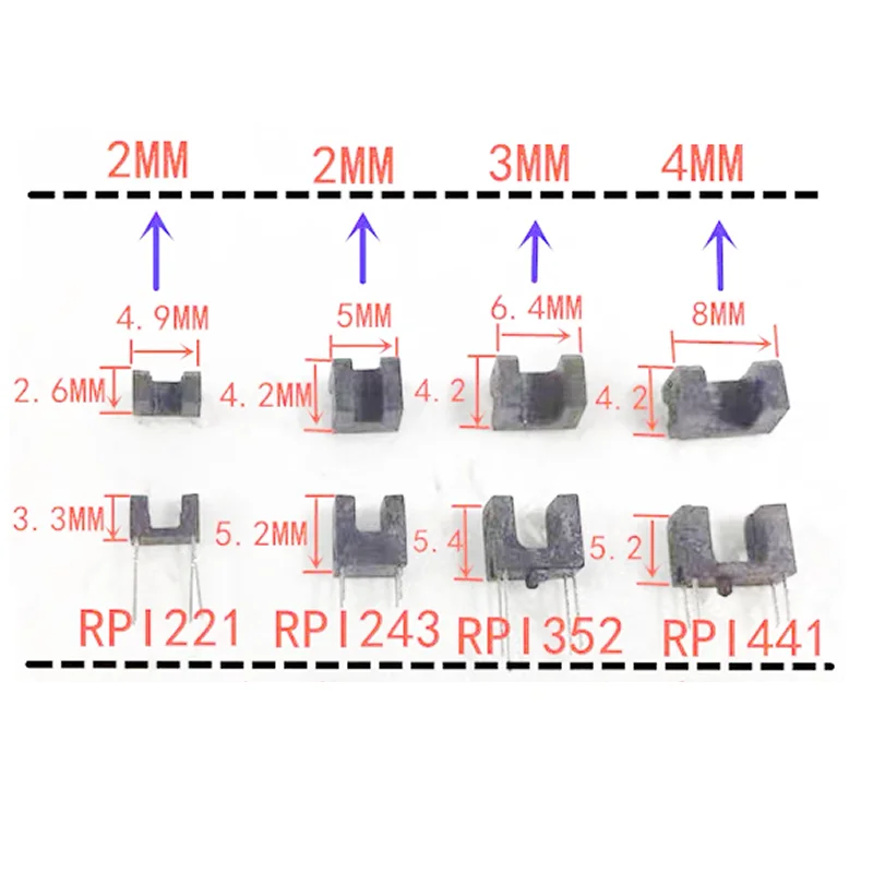 5pcs/lot RPI-221 RPI-243 RPI-352 RPI-441 Mini Positioner Optocoupler Sensor Board Parts