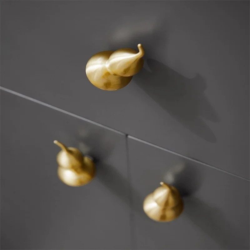 Zinc Alloy Gourd Cabinet Handles Knobs Country Style Drawer Pulls Furniture Handles Home Kitchen Accessories  Decorative Knobs