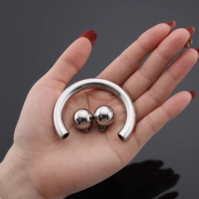 Stainless Steel Penis Ring C Shape Cock Ring Scrotal Rings Penis Bondage Massager Delayed Ejaculation Scrotal Sex Toy For Men 18