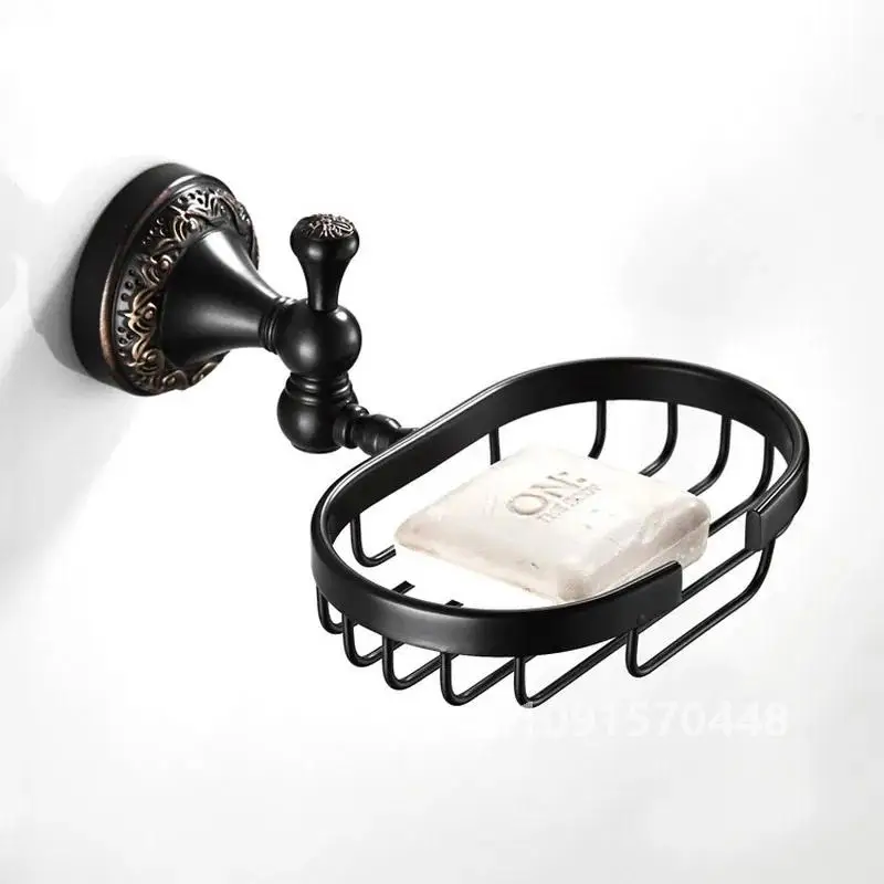 Black Brass Bathroom Accessories Hardware Set Towel Bar Rail Rack Toilet Paper Holder Toilet Brush Shower Soap Dish Holder