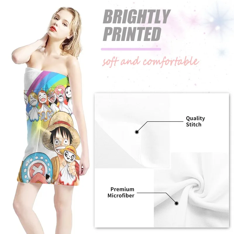 Spot Cartoon Animation One Piece Fitness Running Sweat  Practical Beach Towel Swimming Bath Towel Anime Model