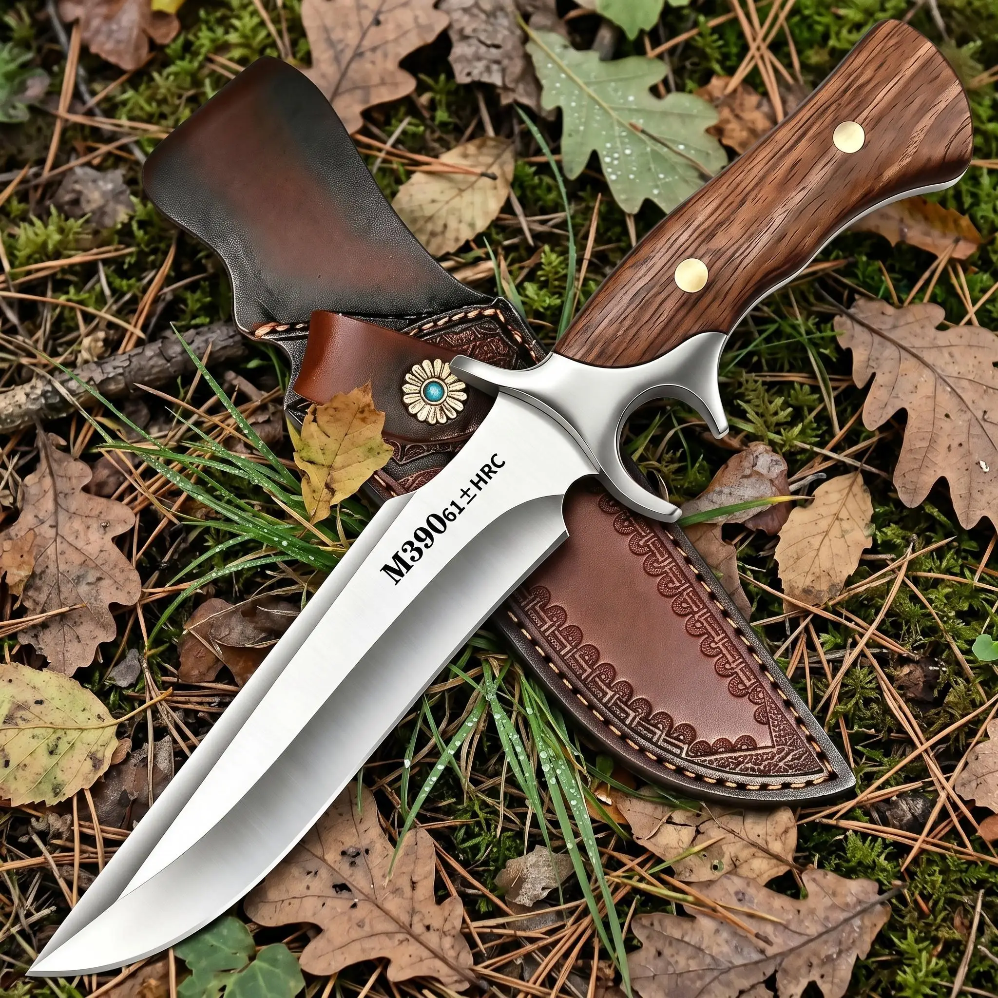 All New Ultra-Sharp M390 Stainless Steel Outdoor Knife 62HRC High Hardness,Ergonomic Non-Slip Handle,ldeal for Camping&BBQ Use