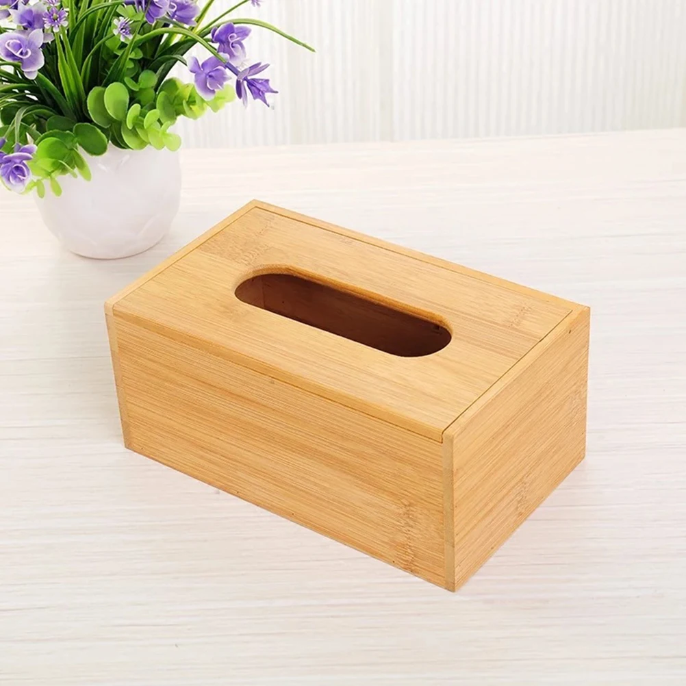 

Eco-Friendly Bamboo Tissue Box Decorative Paper Towel Cover Napkin Holder For Home Hotel Office Kitchen Bathroom