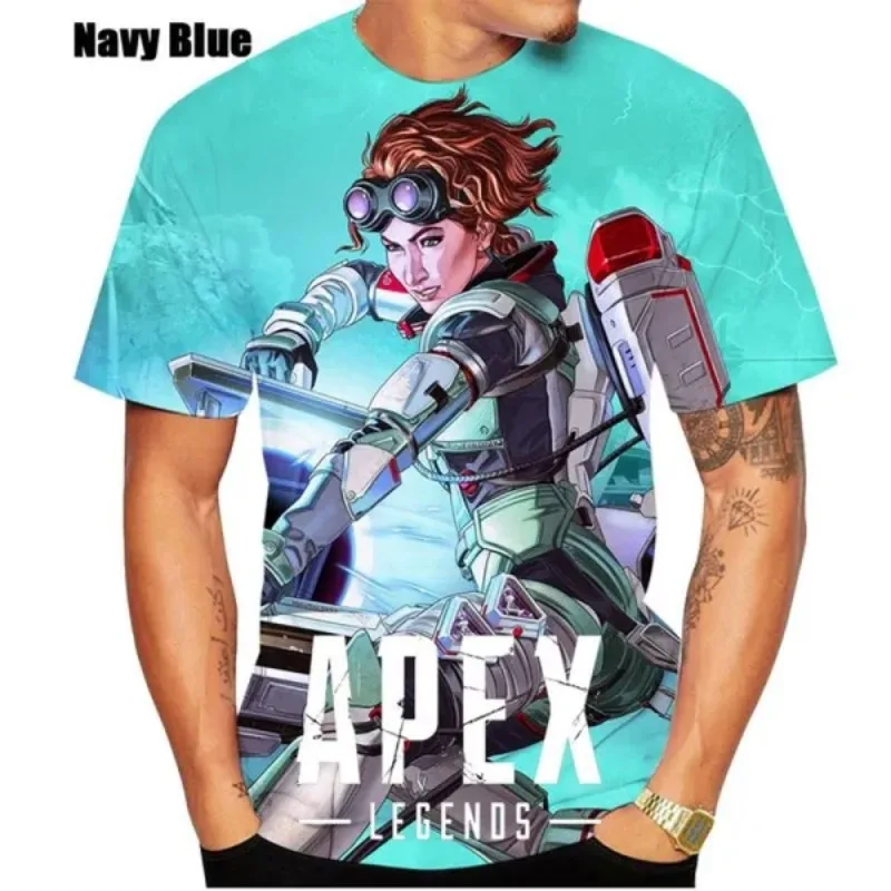 Game Apex Legends Men Women Fashion Slim T-shirt 3D Printing T-shirt Short-sleeved T-shirt Casual Round Neck Top Men's Clothing