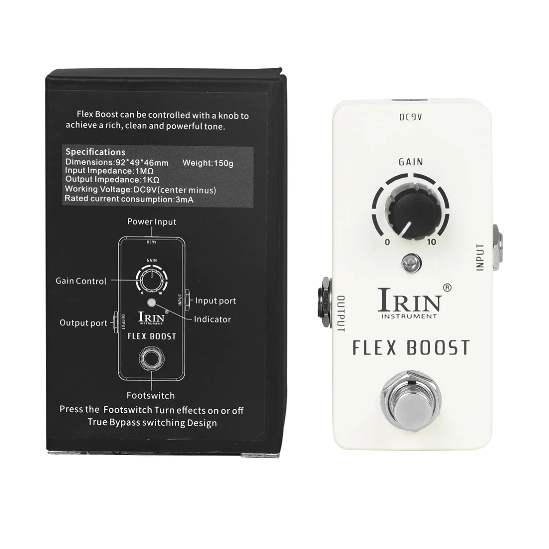 IRIN RS-14 Flex Boost Pedal Electric Guitar Effect Pedal Rich/Clean/Powerful Tone True Bypass Guitar Parts & Accessories