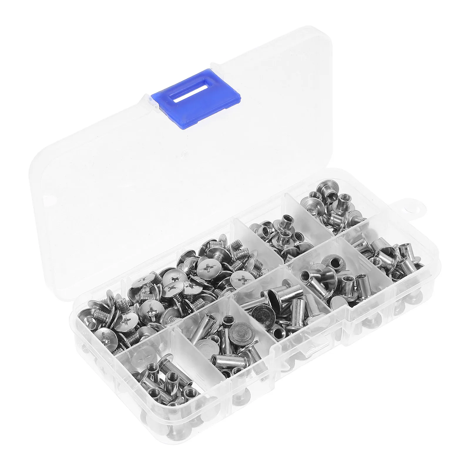 

120 Sets Screw Rivets Metal Binder Screws Fasteners Round Head Carbon Steel DIY Craft Supplies Secure Reliable Easy Use
