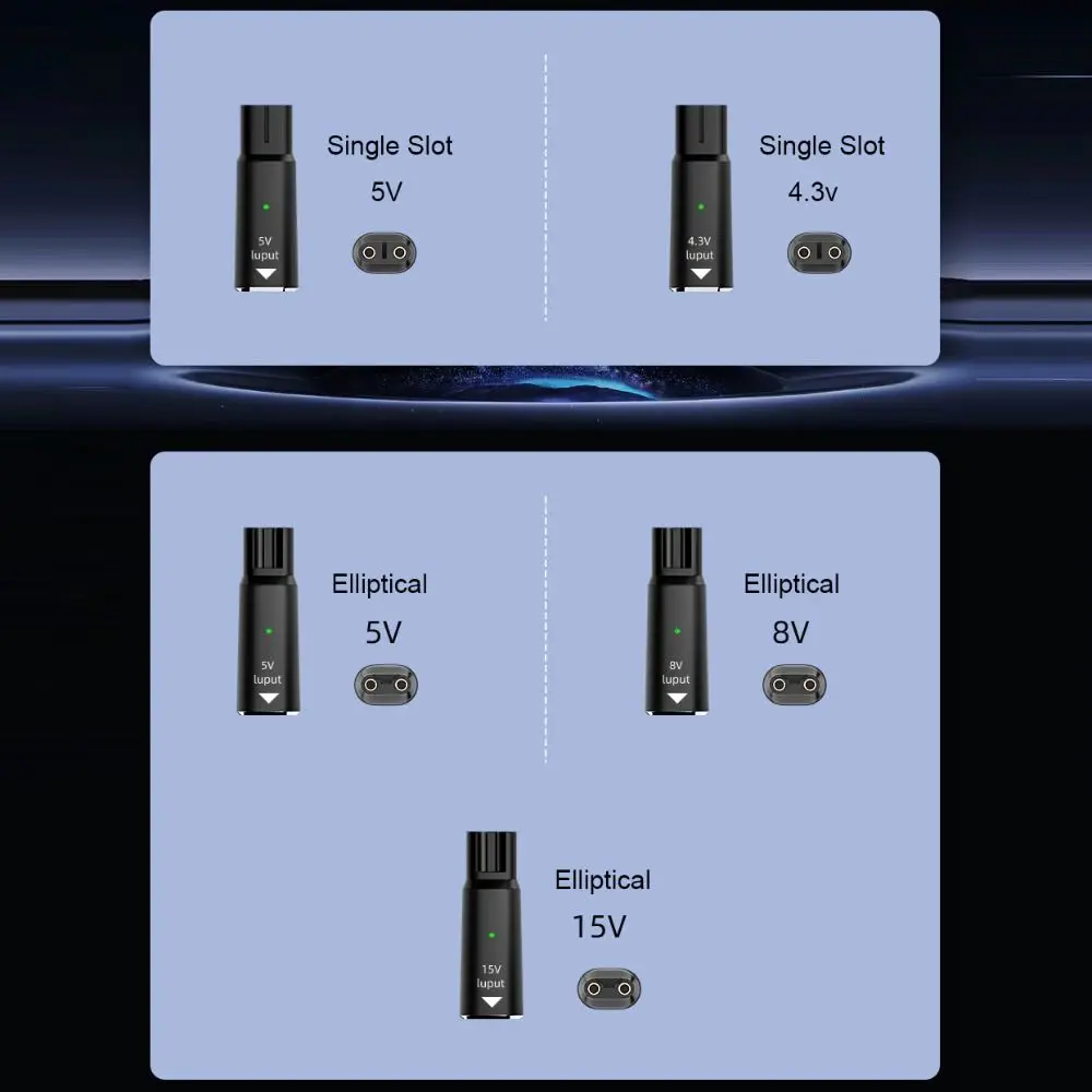 4.3V/5V/8V/15V Shaver Type-C Charging Converter Indicator Light Aluminium Alloy Hair Clipper Power Adapter for Philips