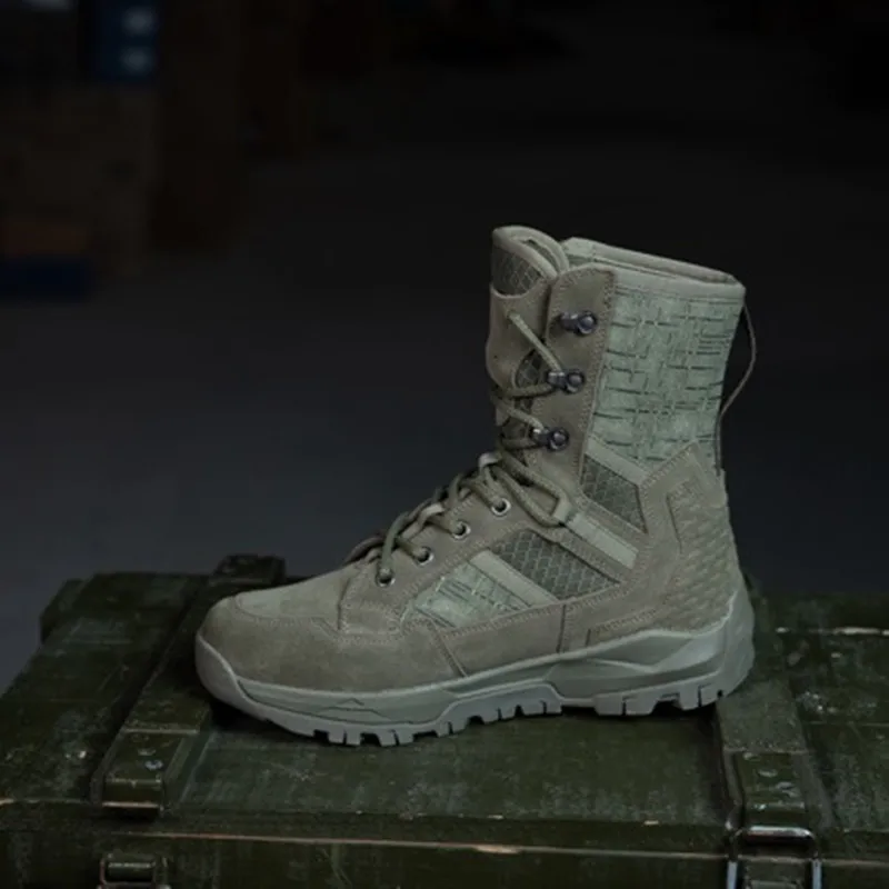 Men's Plus Size Combat Military Boots High Top Desert Flight Sneakers Anti Slip Tactical Hiking Shoes for Ski Climbing Camping