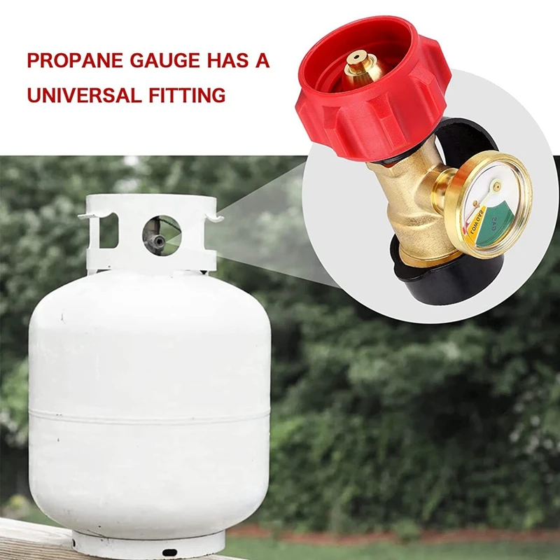 Propane Tank Gauge Gas Pressure Meter Level Indicator Leak Detector Gas Pressure Meter Universal For Gas Grill, Lantern, Heater