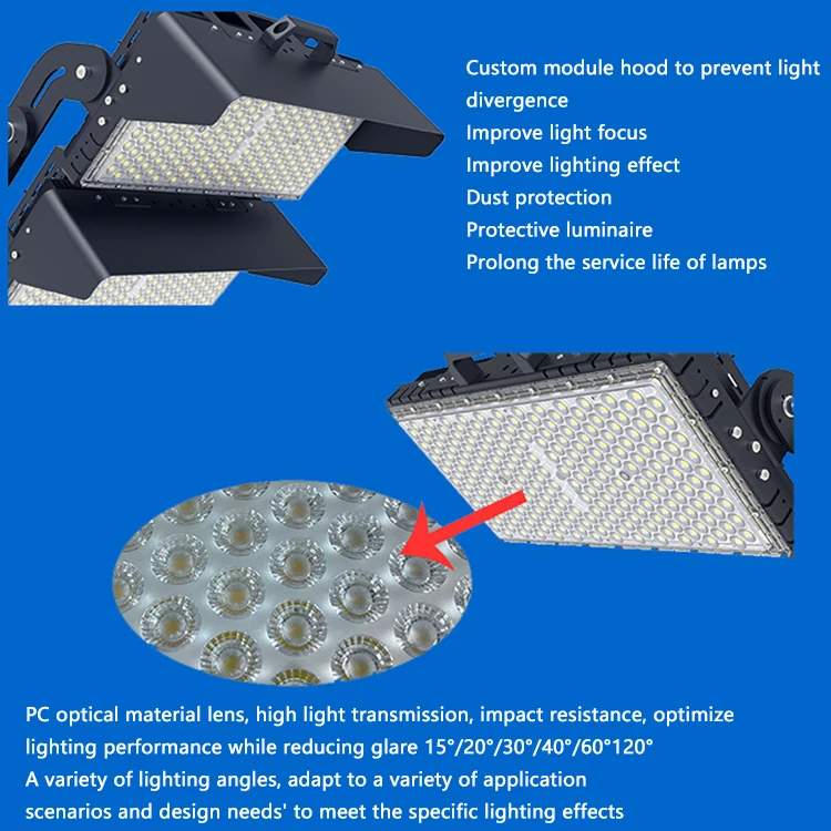 500W High Power Outdoor IP65 Waterproof High Power Led Floodlight Football Field Basketball Court Stadium Special Lighting