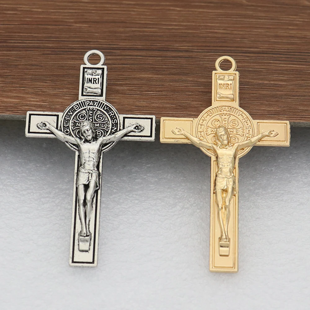 Diyalo 5 Teile/los Religiöser Exorzismus St. Benedikt Kruzifix Kreuz Anhänger Charms für DIY Rosenkranz Halskette Schmuck Machen Teile – Detail 4