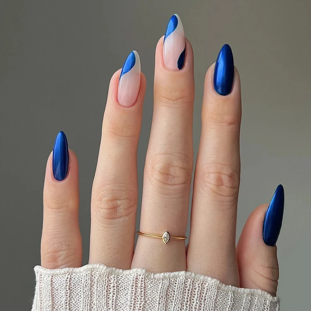 2Jar Red and Blue Chrome Nail Powders set Metallic Effect Pigment Christmas Series Rubbing Dust Valentine Manicure Glitter Flash