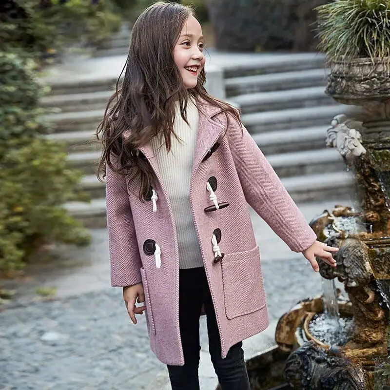 Pink Children Spring Winter For Kids Girl Casual Hooded Coat Outerwear Teenage Thick Outwear Jackets High Quality