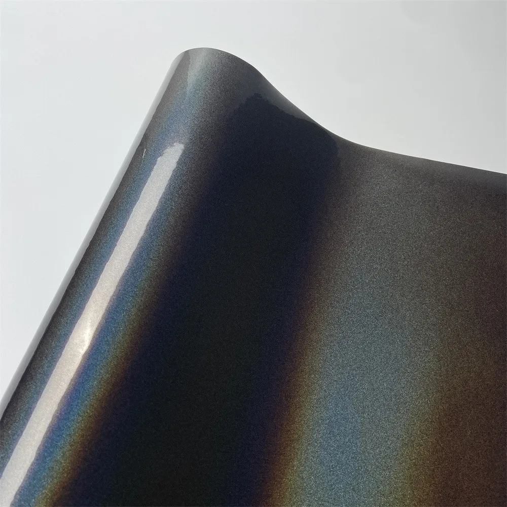 Self Adhesive PVC Grey Rainbow Holographic Vinyl Wrap Car Sticker Decal with Air Release DIY Styling Car Wrapping Vinyl