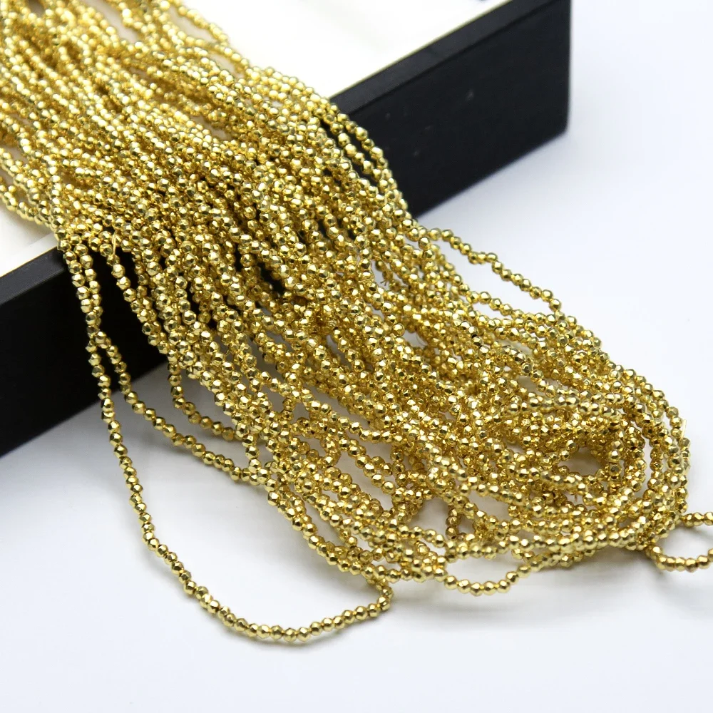 كريستال زجاج الخرز الأوجه Rondel خزر عازل الذهبي والفضي مطلي للمجوهرات عقد دي اي واي سوار 2/3 مللي متر #5