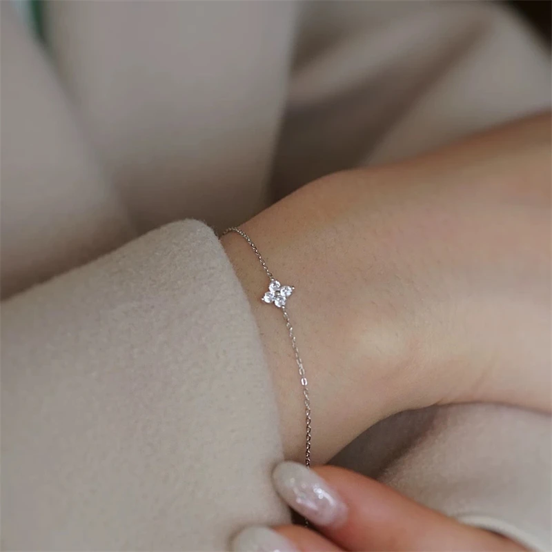 Fashion New Flower Crystal Bracelet for Women Original Design Stainless Steel Korean Bracelet Luxury Jewelry Accessories Gift