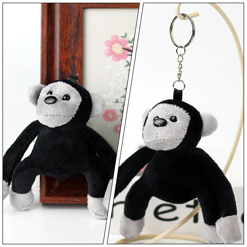 

2 Pcs Decorate Orangutan Keychain Baby Backpacks Plush Figure Toys Monkey Stuffed 12X7X5CM Gorilla Animal Ring