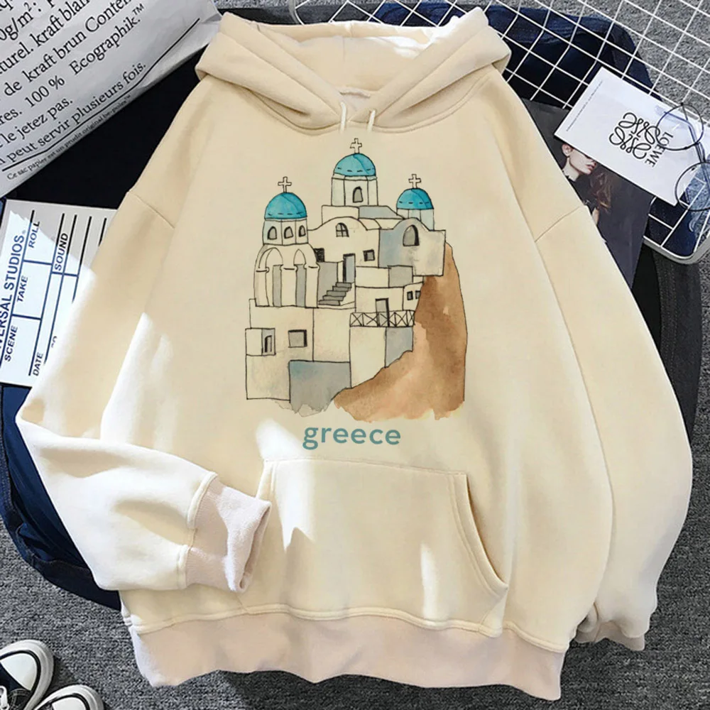 

Greece hoodies women streetwear 90s clothes sweatshirts women vintage pulls