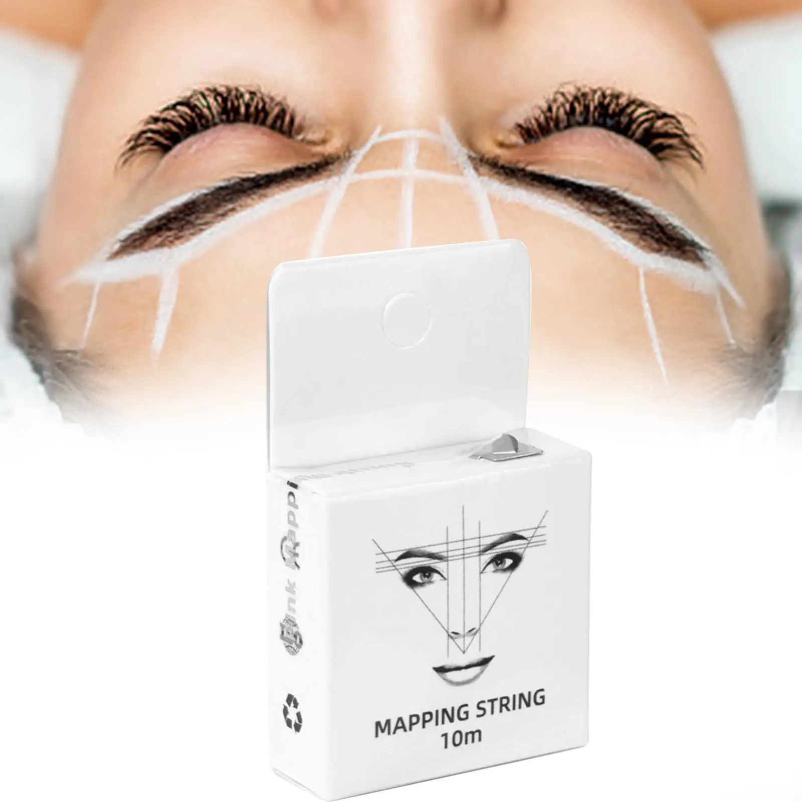 White Eyebrow Mapping String Eyebrow and Lips Brow Extensions Drawing with