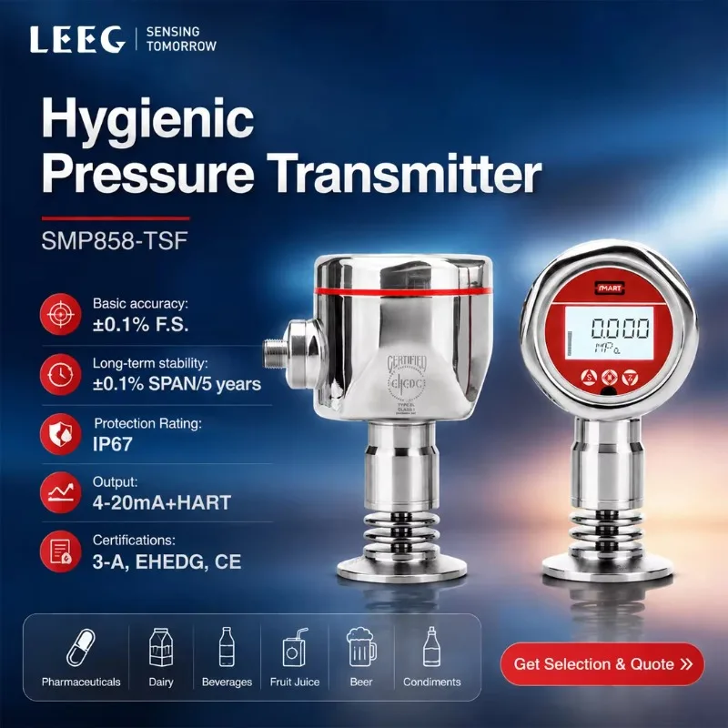 Hygienic Absolute Pressure Transmitter For Beer And Milk Pressure Measurement 3A EHEDG Certified Pressure Sensor