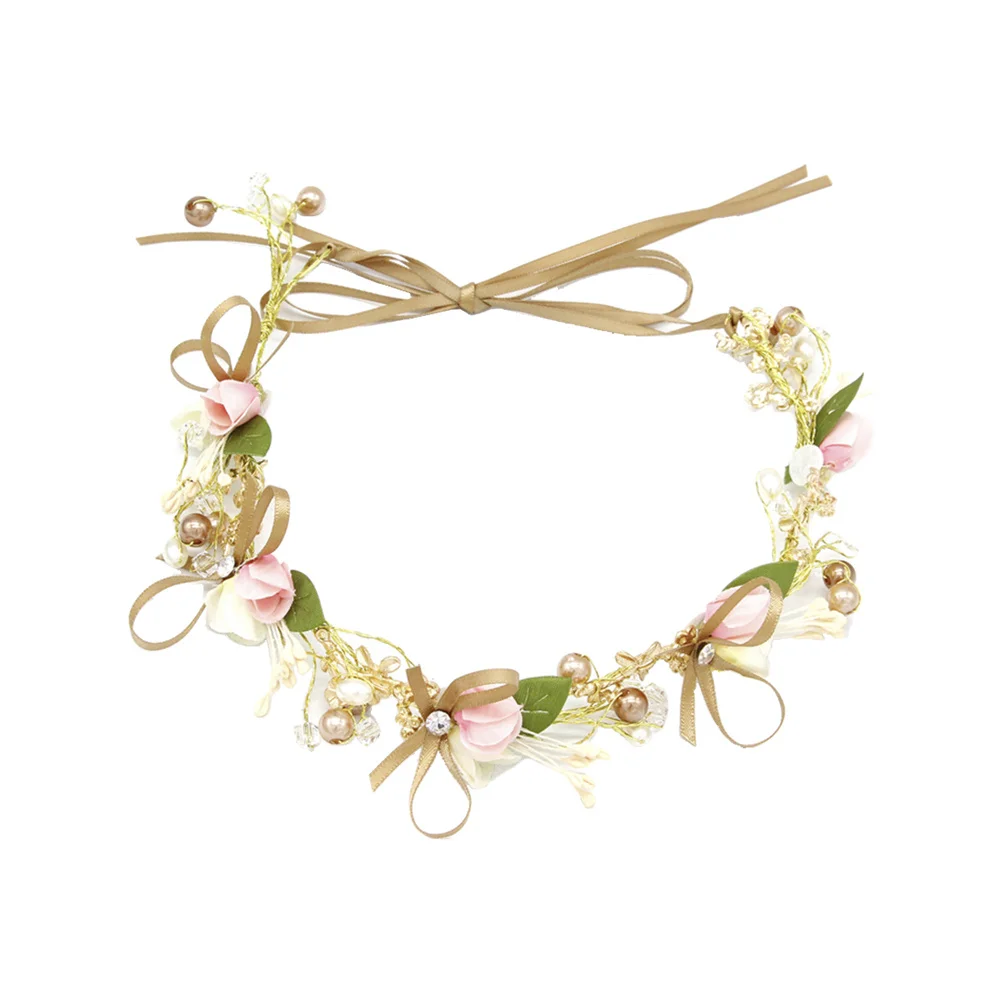

Flower Hair Band Bridal Headband Wedding Headpiece Bridesmaid Headdress Bowknot Decor Lightweight Party Prom Hair Accessory