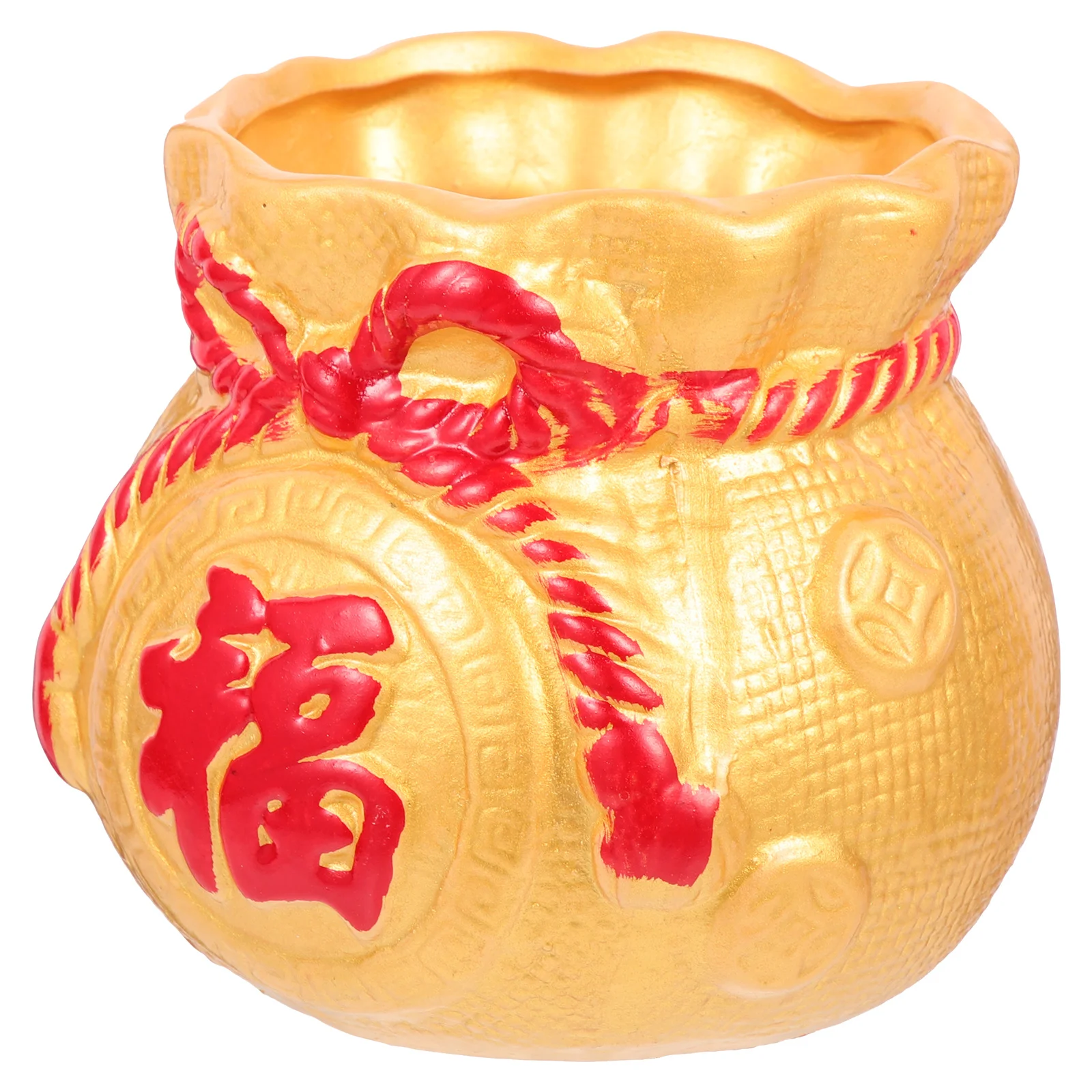 

Creative Ceramic Planter Pot Money Bag Design Fine Workmanship Flower Container for Small Plants Desktop Decor Living Room