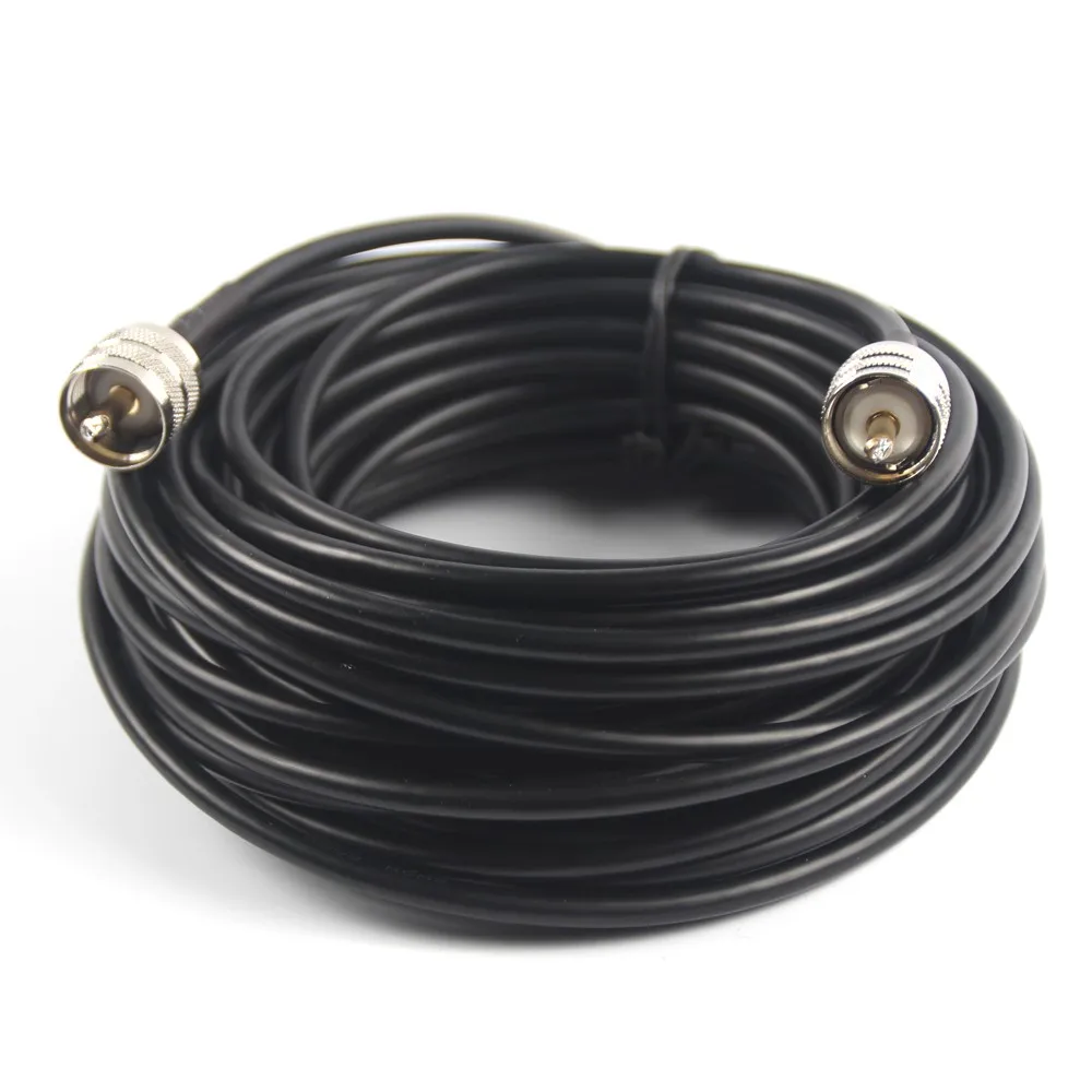 50ft RG58 Cable PL259 Male to PL-259 Male connector for RF COAXIAL Cable for Mobile Car CB Radio Antenna Extension