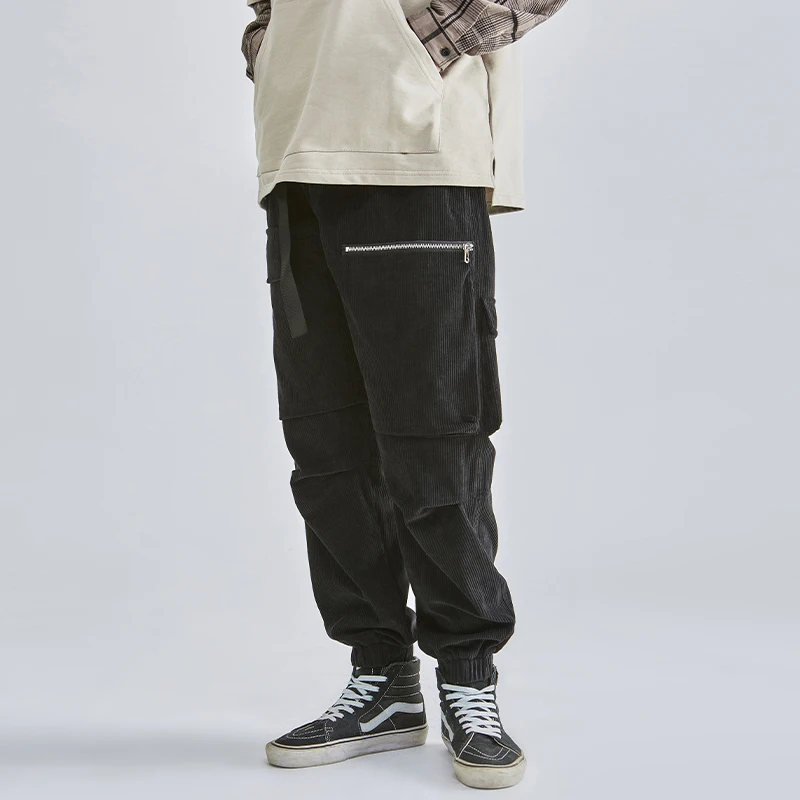 Fashion Men's Casual Hip-hop Multi Pocket Long Trousers American Retro Brand Fashionable Straight Leg Wide Leg Work Pants 6197