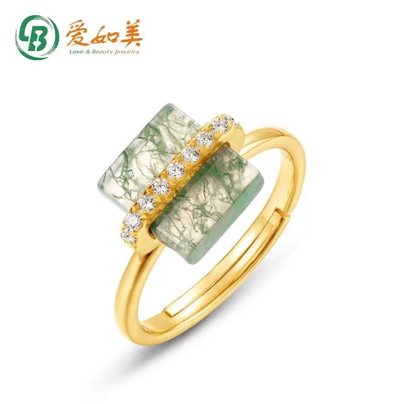 

New Personalized and Trendy Green Moss Earrings for Women, 18K Gold PT950 Platinum Silver Plated 7-layer Gold Earrings for Women
