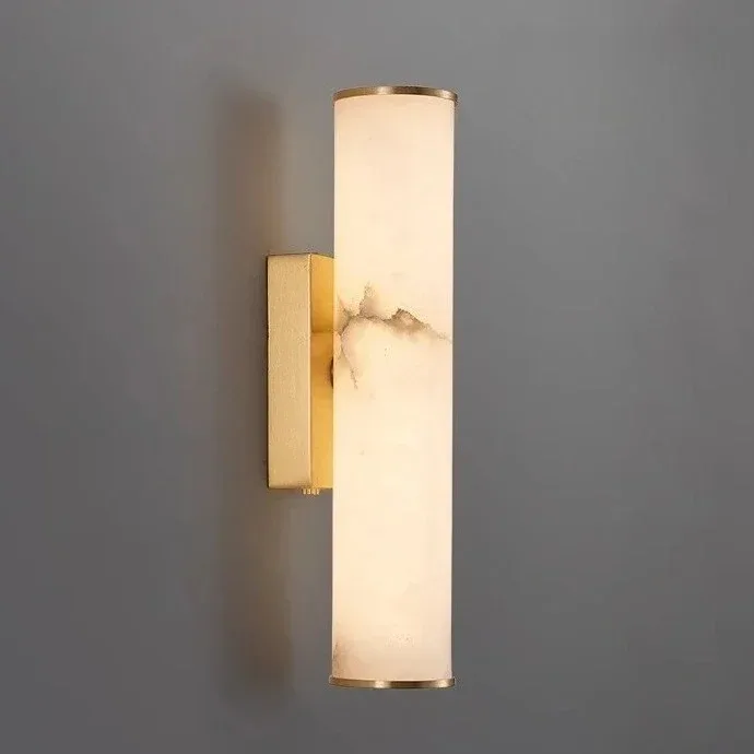 

Spanish Natural Marble Wall Lamp High quality Copper LED Light Luxury Villa Living Room Background Wall Bedroom Bedside Lighting