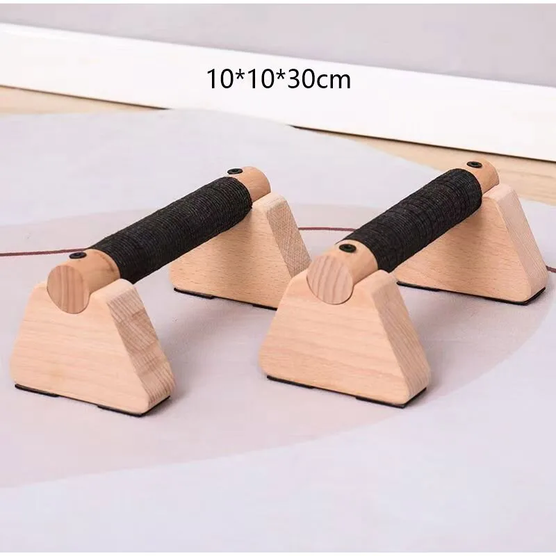 Wooden Push Up Bar Stands 1Pair Parallettes Bars Handstand Rack Home Gym Body Building Fitness Training Equipment