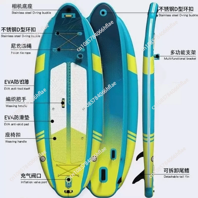 Adult‑sized Inflatable Stand‑Up Paddle Board With Pump, Hydrofoil Surf Board for Water Sports