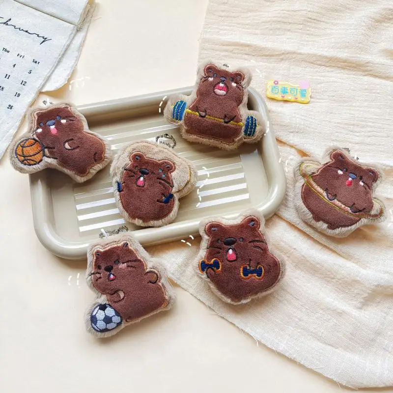 

Cartoon Cute Sports Groundhog Plush Keychain Lovely Stuffed Keychain Pendant Creative Backpack Decoration Accessories Gifts