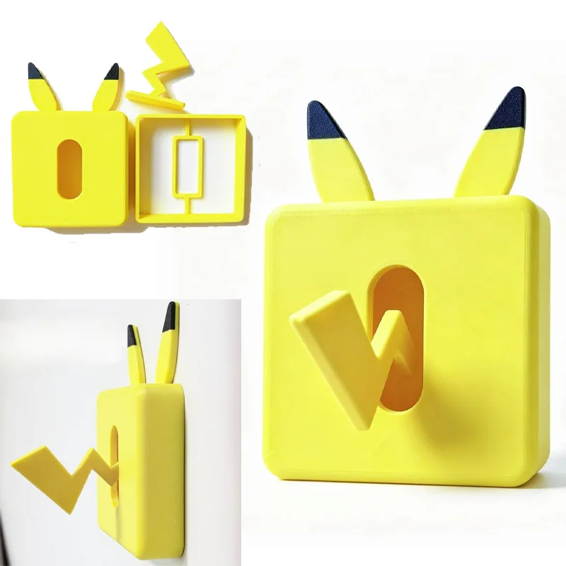 Pokemon Pikachu Lichtschalter-Abdeckung Kreative Cartoon-Dekorative Einzel-Joystick-Wandschalterblende für Raumdekoration