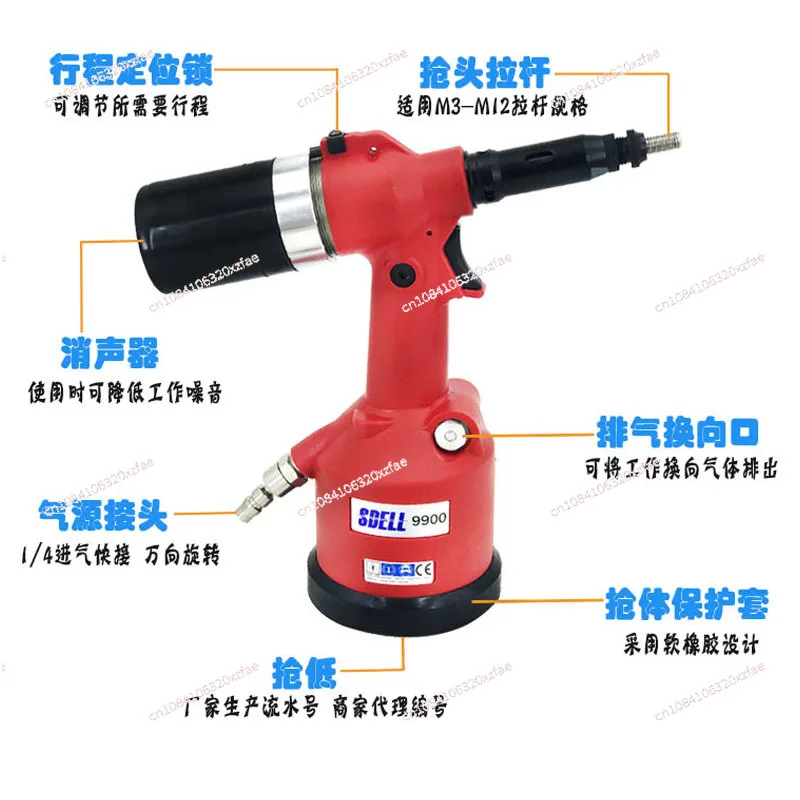 Pneumatic hat pulling gun 9900 automatic riveting pneumatic rivet nut gun